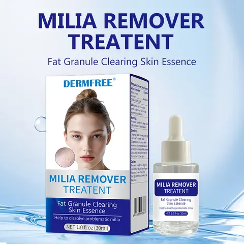 DERMFREE Milia Care Face Solution | Under Eye Bumpy Skin Smoothing with Salicylic Acid & Hyaluronic Acid | 1.0 oz essence water Mild Serum salicylic acid serum salicylic acid serum