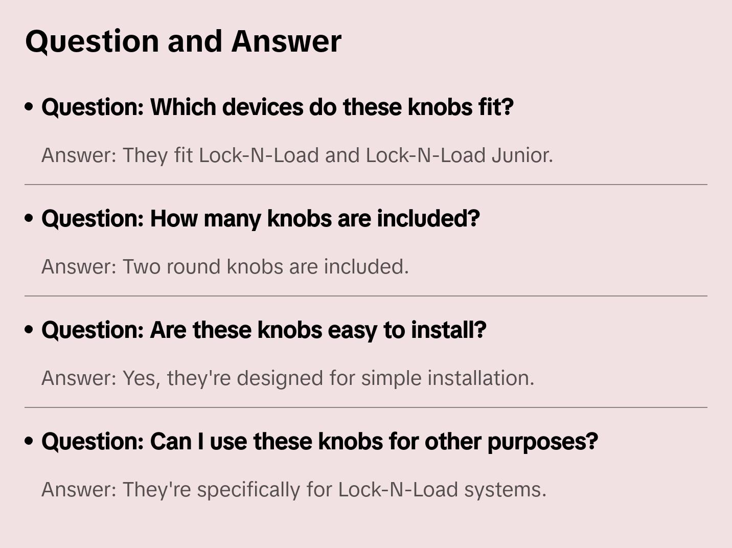 LNL Parts - Knobs for Lock-N-Load