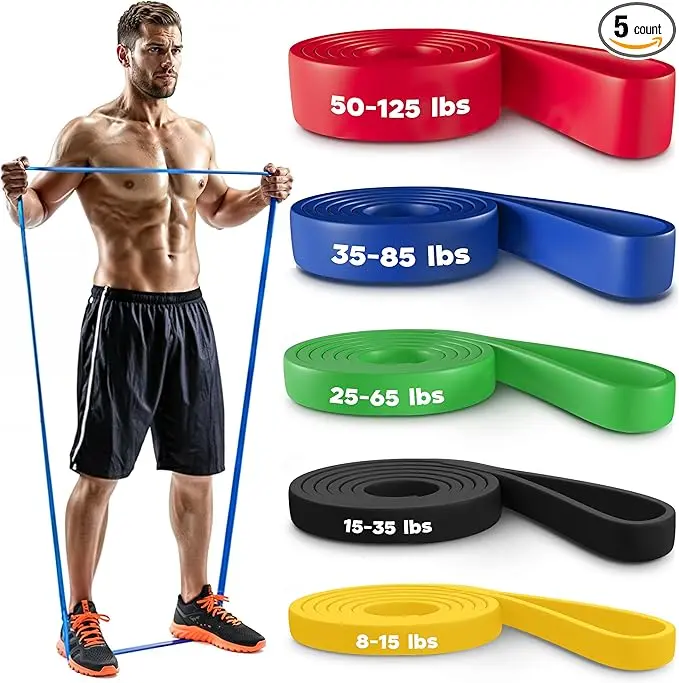 UTOPIA HOME Pull Up Resistance Bands - 5-Piece Dense Natural Rubber Loops, Athletic Training Tools for Beginners & Physical Therapy, Athletic Training Resistance Bands, Dense Rubber Resistance Bands