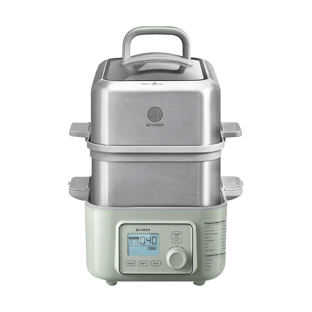 BUYDEEM 10L Electric Steamer Set - Multi-Functional 2-Tier Food Steamer with Smart Timer & Rapid Steam - Perfect Gift for Christmas, Valentine's, Father's & Mother's Day