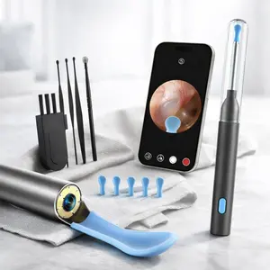Ear Wax Removal Tool Camera with 8 Kits & 5 Ear Spoon, Ear Cleaner with Camera 1080P HD, Earwax Removal Kit with 6 LED Lights, Ear Wax Removal Kit for iOS & Android (Black)