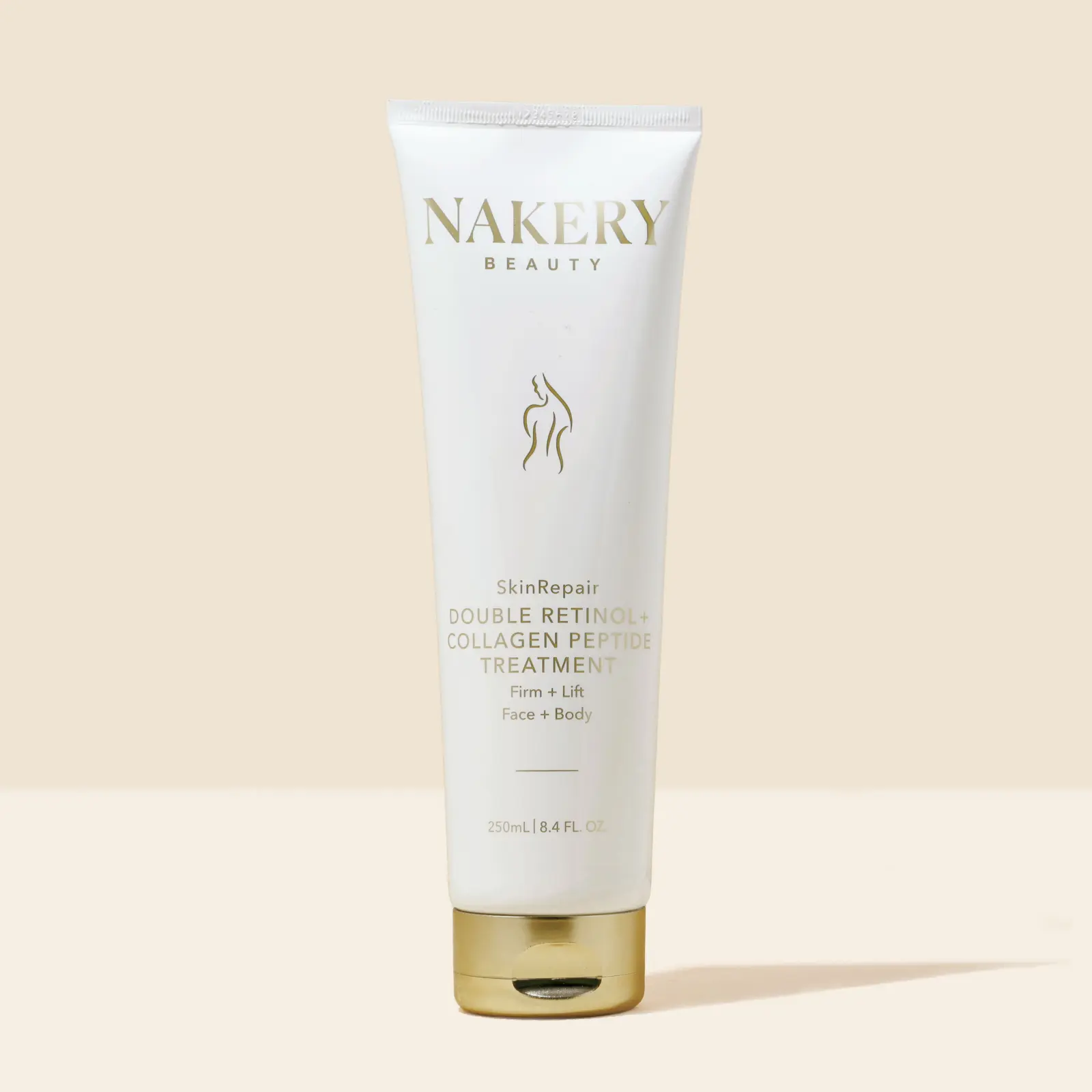 Nakery SkinRepair Double Retinol + Collagen Face & Body Serum - Gentle, Smooth Daily Green Tea UV-Protective Anti-Age Treatment for Adults - Nourishing, Hydrating, Firming Peptide Formula - 8.45fl oz (0.611lbs, 250ml) - 12-Month Shelf Life