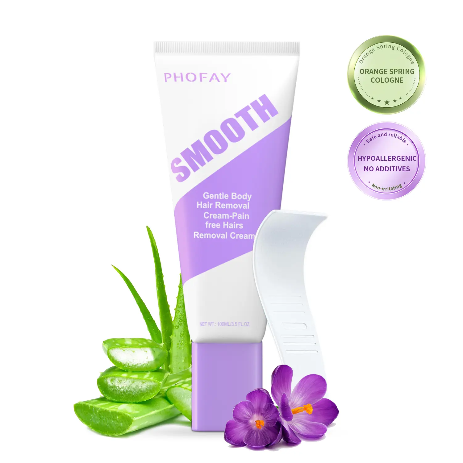 PHOFAY Body Hair Removal Cream - Gentle Formula for Sensitive Skin- Safe Up to 7 Days - Includes Spatula for Touch-Free Application backtoschool