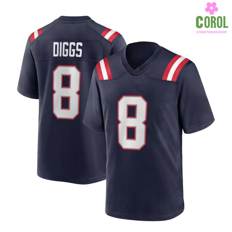 Stefon Diggs #8 – Men’s & Women’s Unisex Football Shirt, 2025 American Football Player Game Jersey, Unisex Men & Women, 2025 Game Day Fan Gift