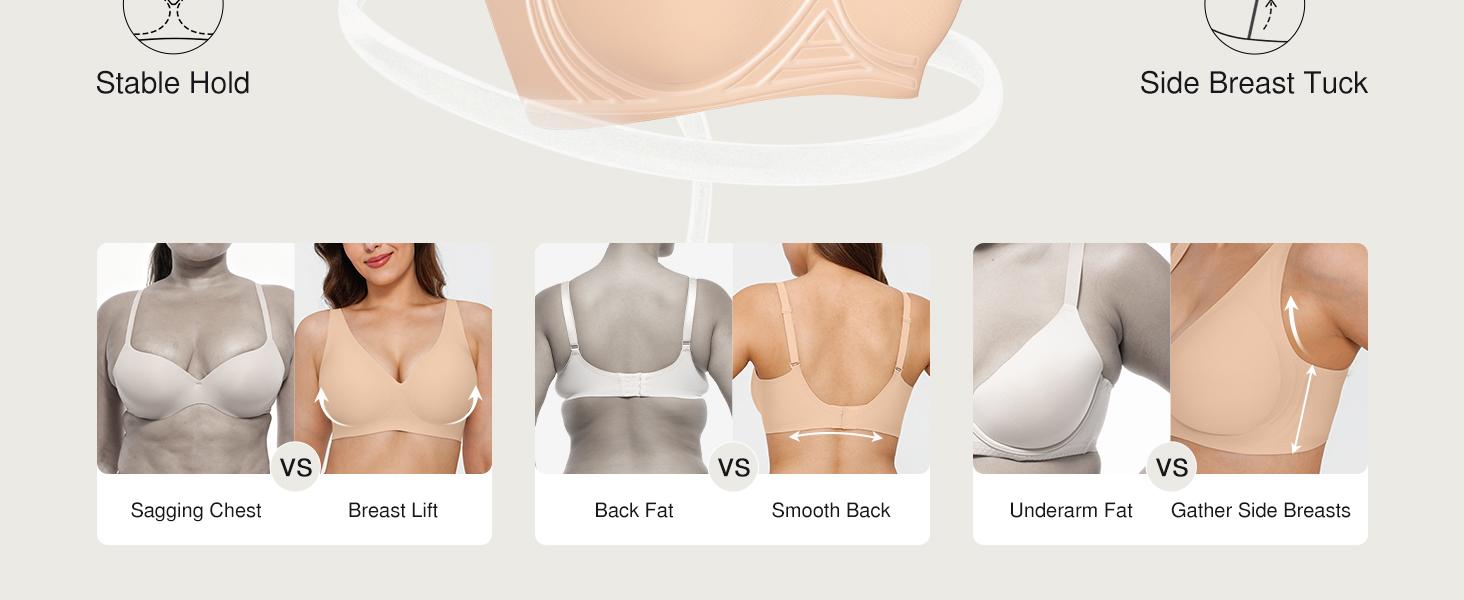 Popilush Seamless Wireless Leopard Print Jelly Bra - Adjustable strapless sexy V-neck one-piece molded cup bra, comfortable and supportive Minimalist Fit Womenswear