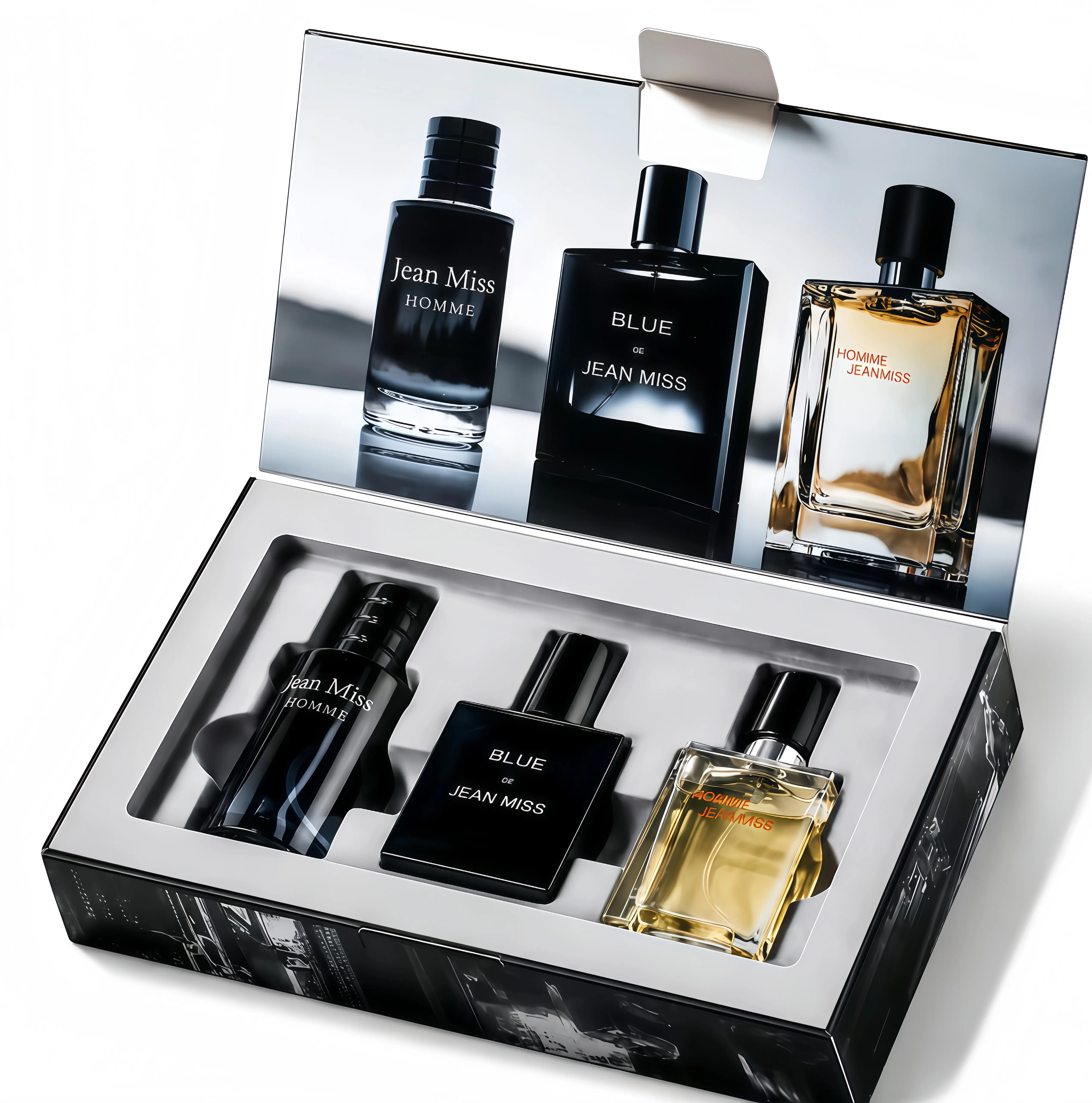 Jean Miss Men's 3x30ml Fragrance Ensemble Set - Citrus, Woody, Spicy Notes, Long-Lasting Cologne, Premium Adults' Gift for Daily & Office Wear, Mens Gifts for Boyfriends' Birthdays, Birthday Gifts For Him