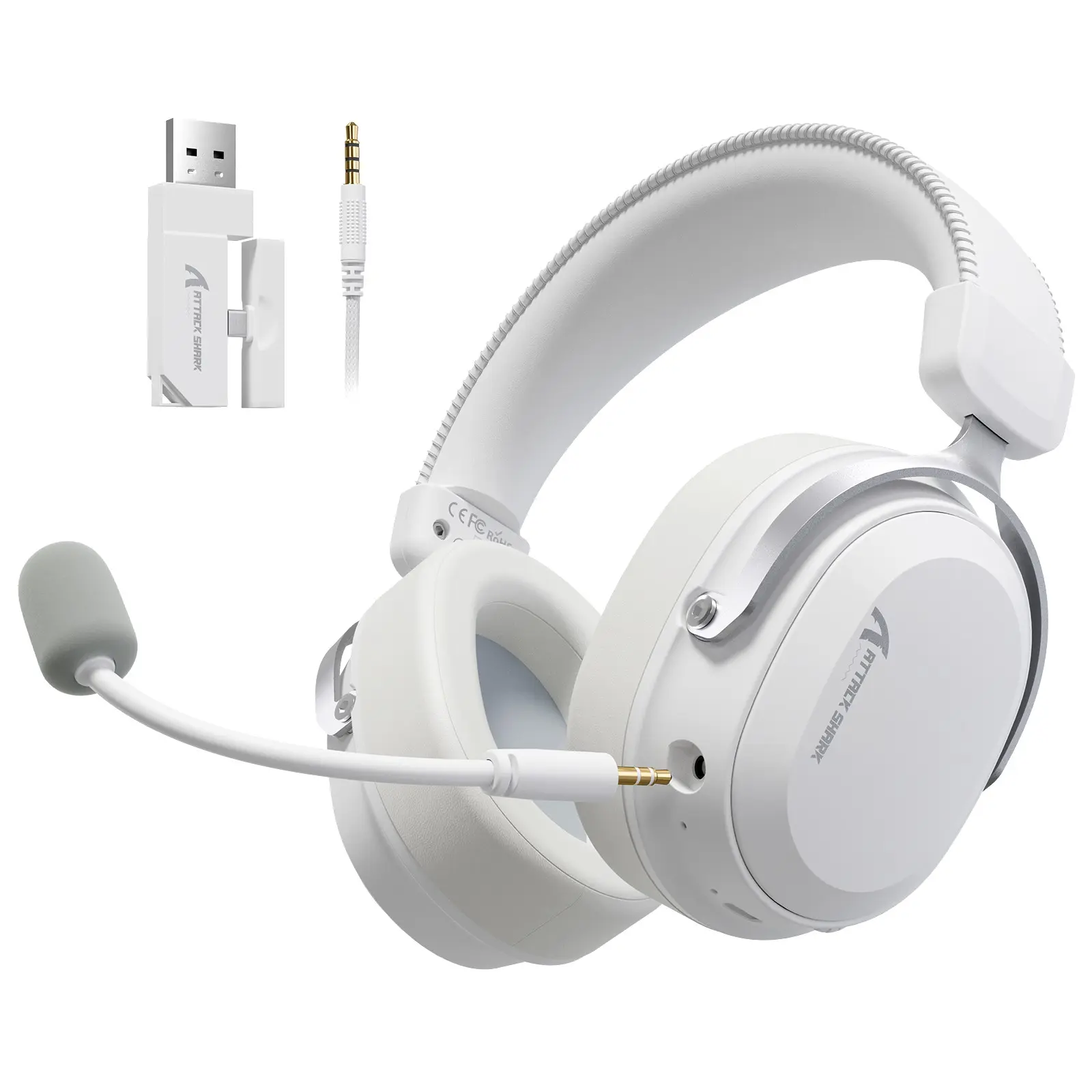 ATTACK SHARK L30PRO Wireless Gaming Headset, Computer Headset, Pc Accessories Gaming, PC Headsets With Mic,7.1 Surround Sound, 50mm Drivers,20ms Low Latency,Detachable Noise-Canceling Microphone, Aluminum Alloy Frame,Quad-Mode Connectivity