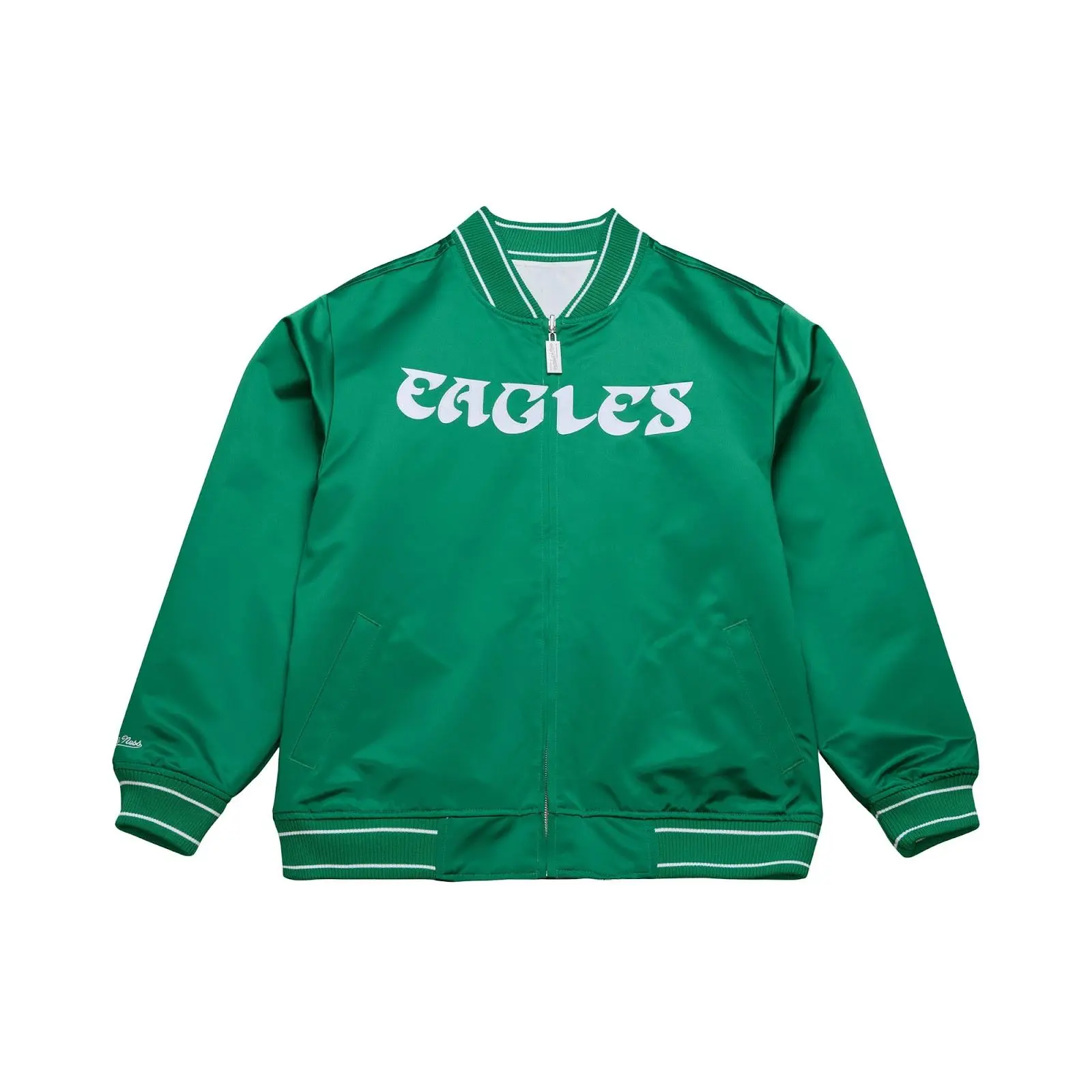 Philadelphia Eagles Kelly Green & White Reversible Satin Full-Zip Jacket