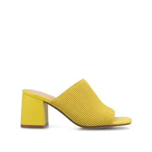 LORENNA MULE BLOCK HEELS IN KNIT FABRIC - Mango