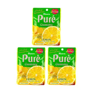 KANRO Pure Lemon Gummy Candy 56g x 3 Pack - Japan's No.1 Gummy, Sour & Sweet, Refreshing Citrus Flavor, Heart Shape, Chewy Texture, Bulk Value Pack