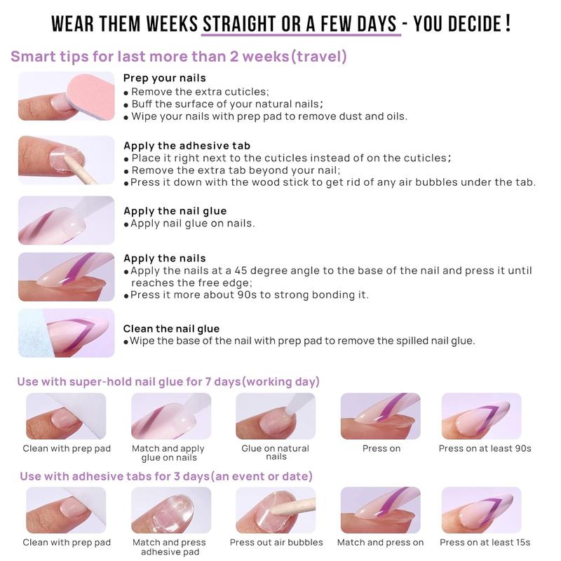 Valentine's Day Limited Vanilla Cream Press On Nails | Short Square Ombre Soft Gel 24Pcs W/ Glue Reusable  French Pink Gradient Nails