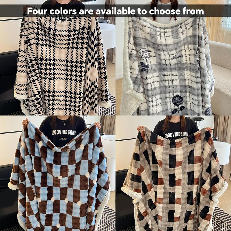 Heavy duty flannel bed blanket - super thick all-season soft and warm machine washable luxury bedspread/sofa blanket, neutral plush home decoration (beige/black/white/gray/blue/red and other colors), suitable for cold floors, modern living rooms