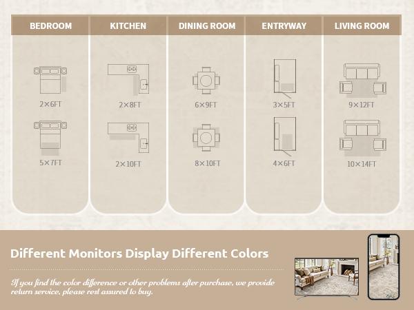 MontVoo Hallway Runner, Vintage Boho Distressed Design, Machine Washable, Non-Slip, Super Soft, Easy-to-Clean Area Rugs for Entryway, Kitchen, Bathroom, Corridor & Laundry Room