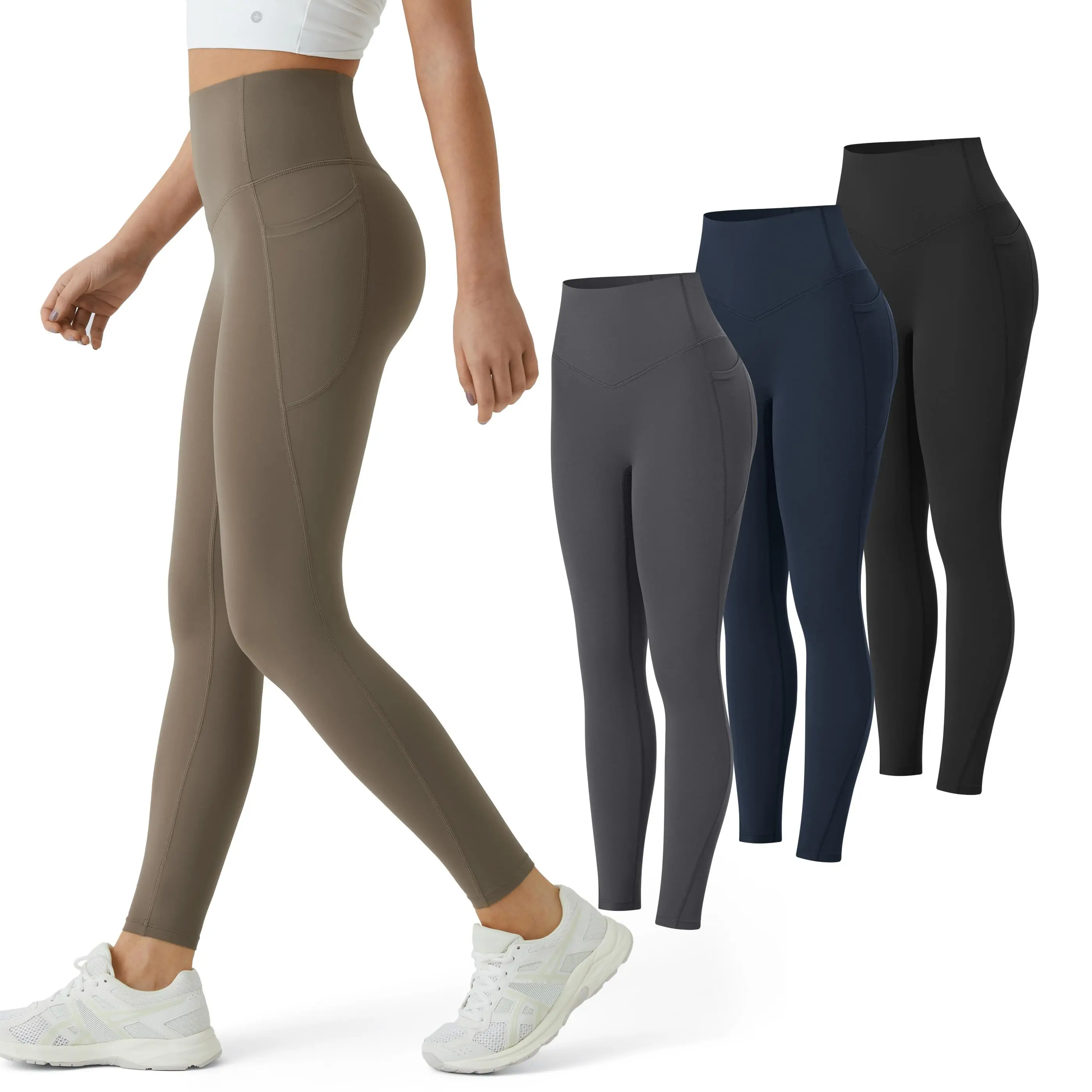 Halara 3-Piece UltraSculpt High Waisted Tummy Control Pocket Shaping Training Leggings Set 7/8 Length