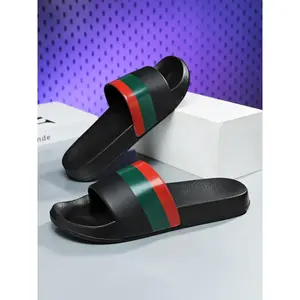 Unisex Non-Slip Color Block Flip Flops, Comfortable Summer Outdoor Sandals for Beach, Large Size Casual Thongs for Couples