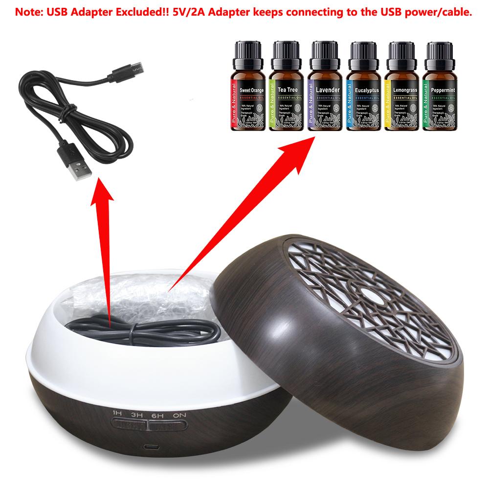550ml Smart Diffuser with 6 Oils  App Remote, Custom Timer & RGB Lighting for Modern Home Decor air  purifier essential oil aroma diffuser d is ff user aroma diffuser humidifier aromatherapy oil wood grain design Round Household
