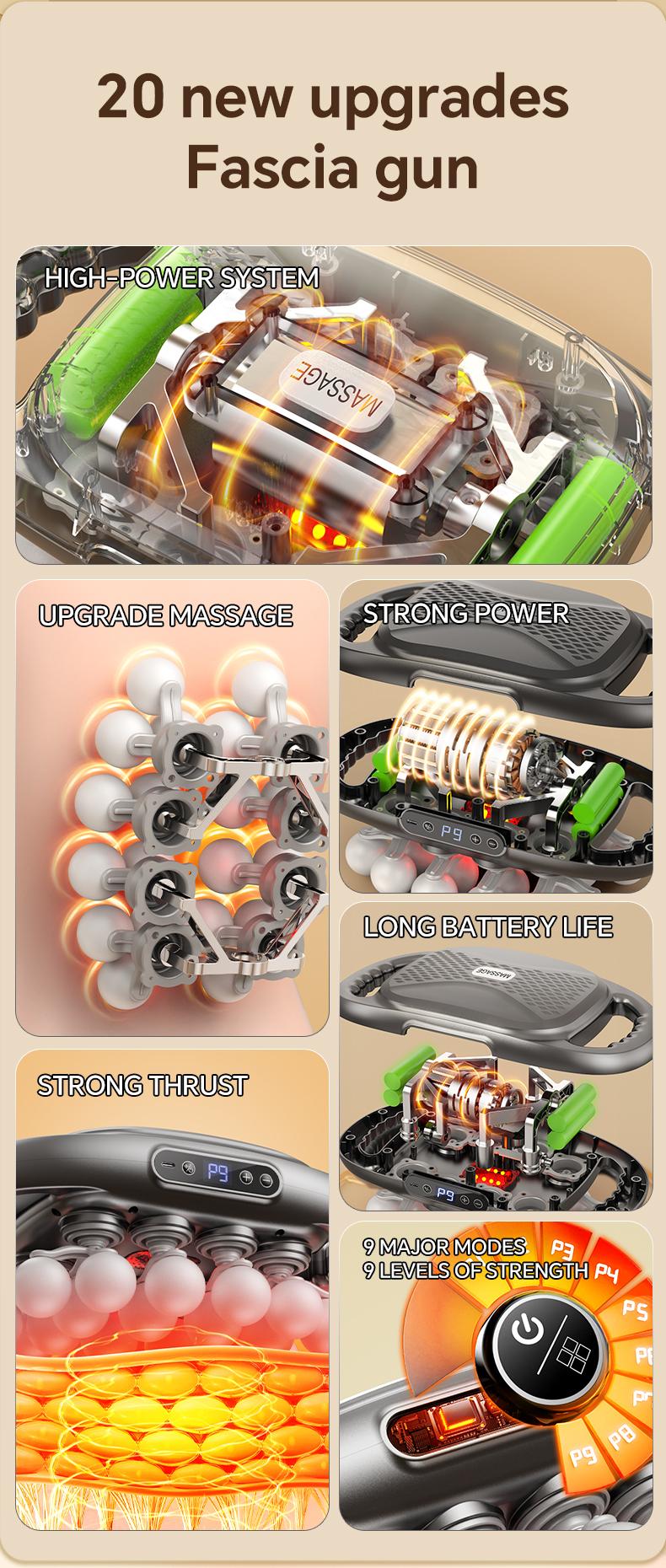 BENBO 20-Ball Massage Gun with 30 Levels & 9 Modes, Quiet Muscle Massager for Back, Shoulders, Legs & Feet, Adjustable Intensity for Daily Relaxation BENBO 20-Ball Massage Gun with 30 Levels & 9 Modes, Quiet Muscle Massager for Back, Shoulders, Legs & Feet, Adjustable Intensity for Daily Relaxation