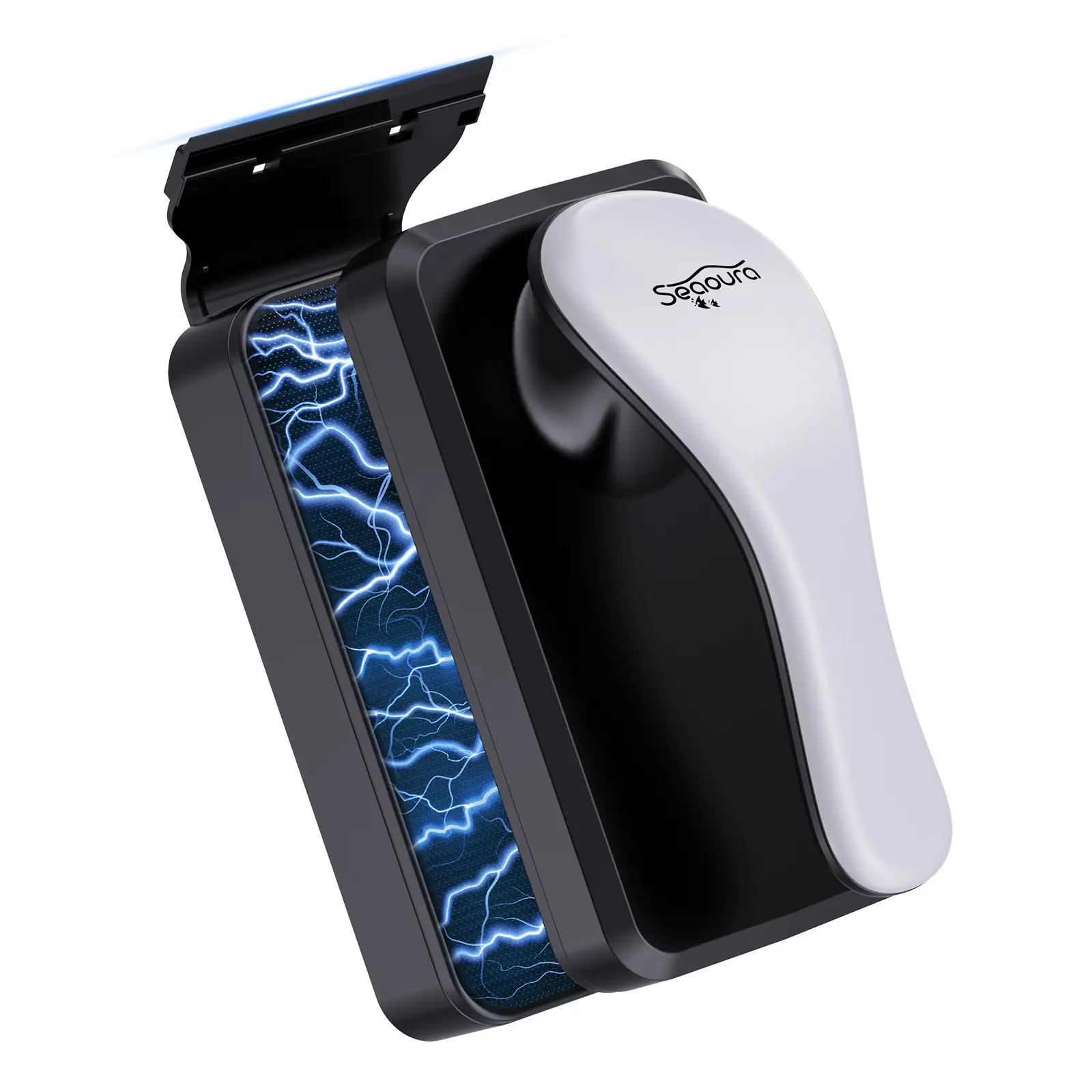 Seaoura Strong Magnetic  Algae Scraper Dual-Sided Floating Glass Cleaner Brush Secure Stable Suction Floating Anti-Lost Design Easy To Clean Hard Algae Biofilm For Freshwater Saltwater Reef Planted Fish Tanks Hands-Free  Maintenance Tool Aquarium
