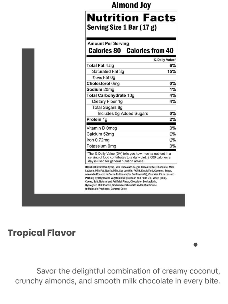 Almond Joy Fun Size Candy Bars in Resealable Bag –  Available in 1 lb, 2 lb, 3 lb, and 5 lb Snack Bags - TikTok Candy Trend Item