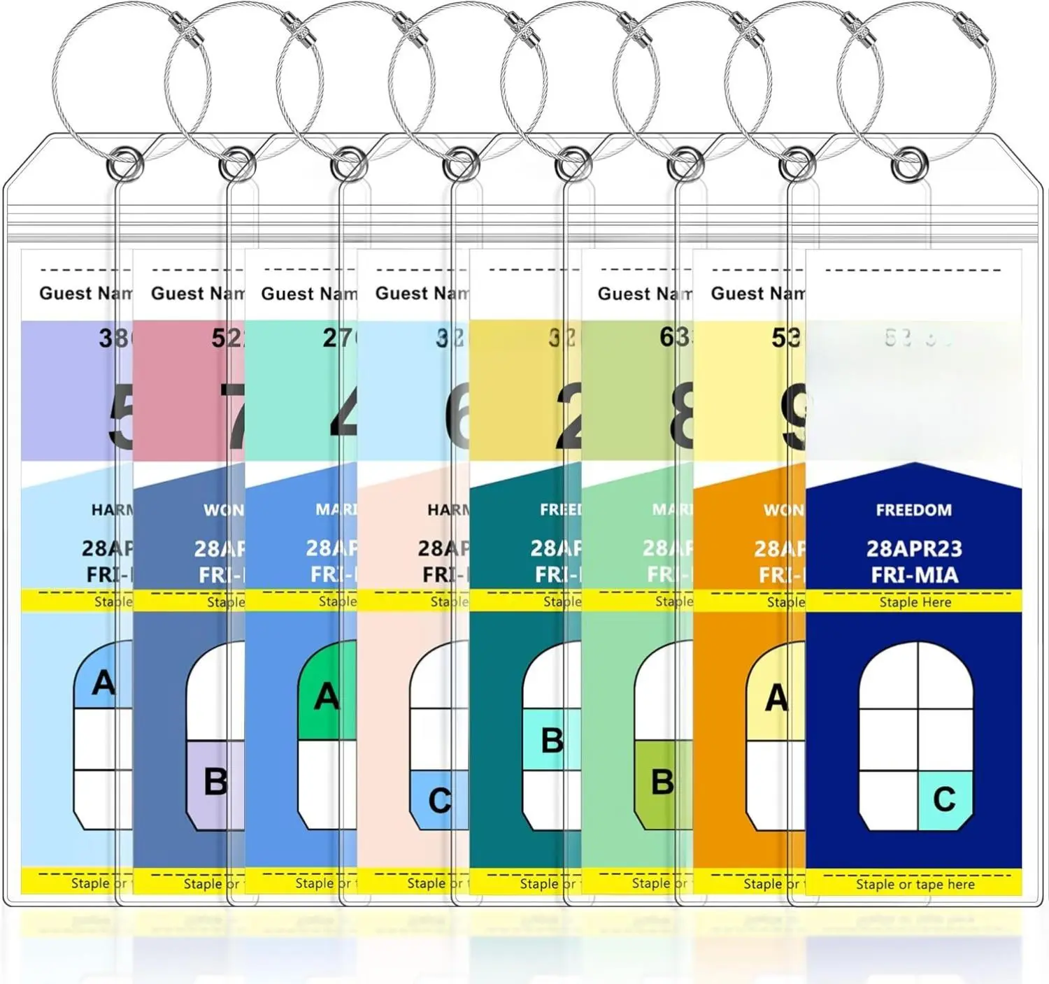 8 Pack Luggage Tags for Cruise Ship Essentials for NCL, Princess, Carnival, Royal Caribbean and Celebrity Cruise Necessities