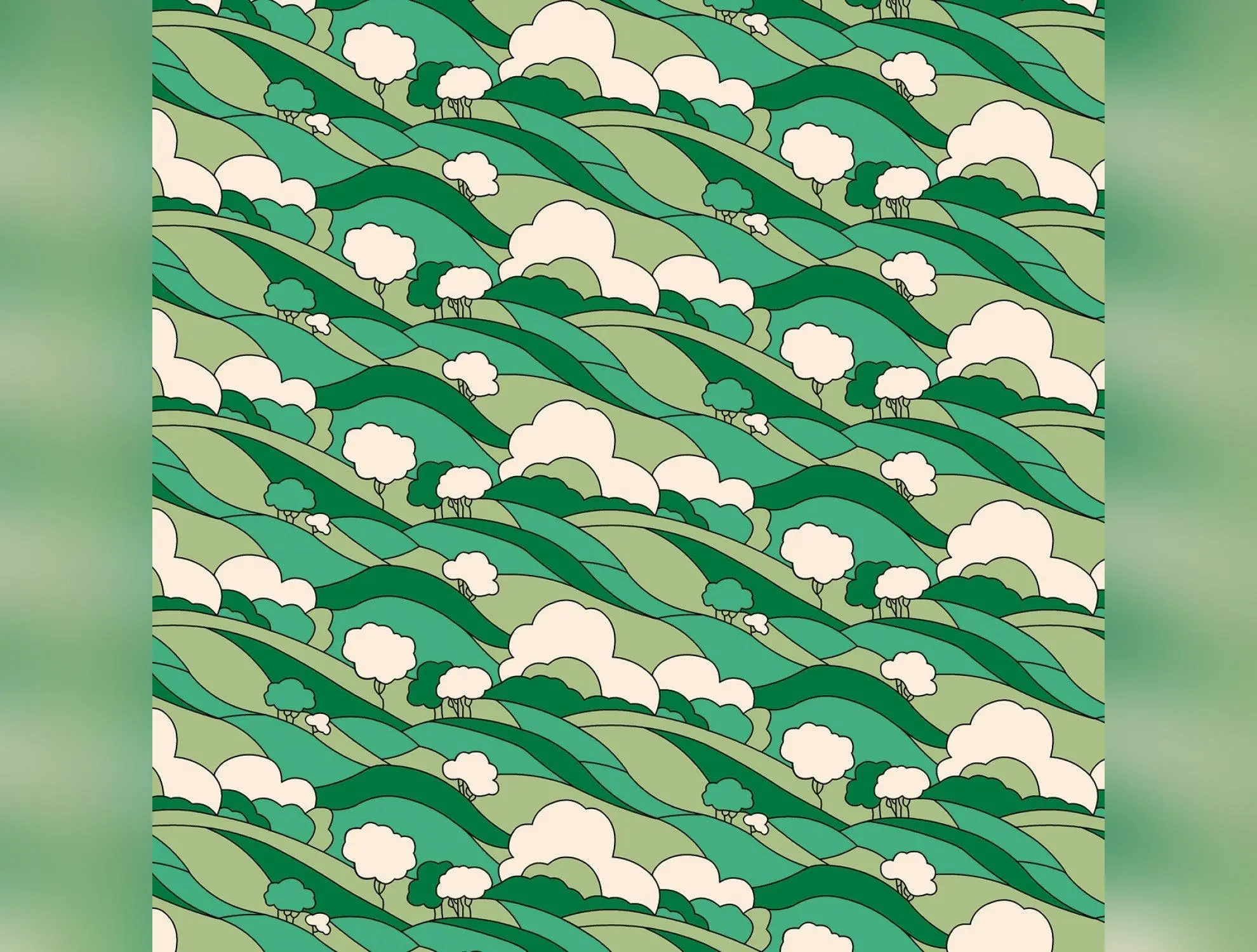 Woodland Walk - Hillside Adventure Hillside B by Liberty Fabrics