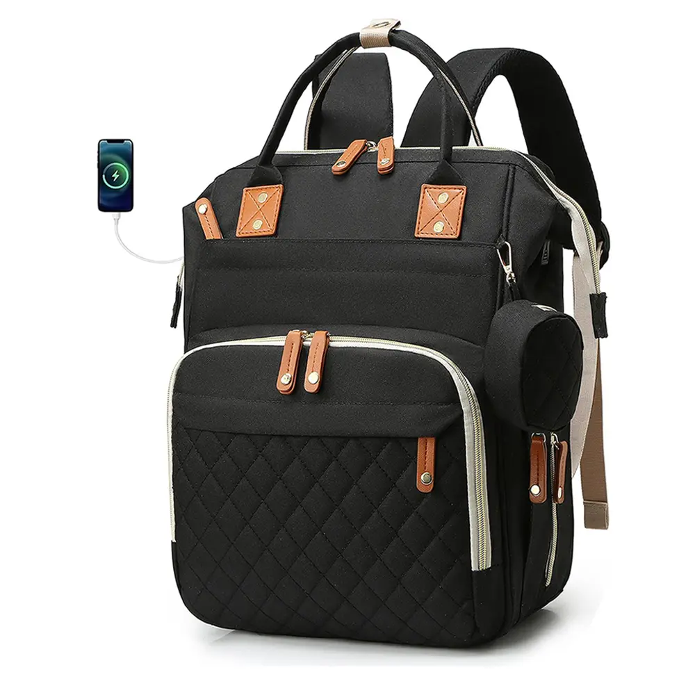 Baby Diaper Bags, Baby Essentials Travel Tote, Waterproof Diaper Bag Backpack for Moms Dads with USB, Baby Shower Gifts, Large Capacity diaper backpack