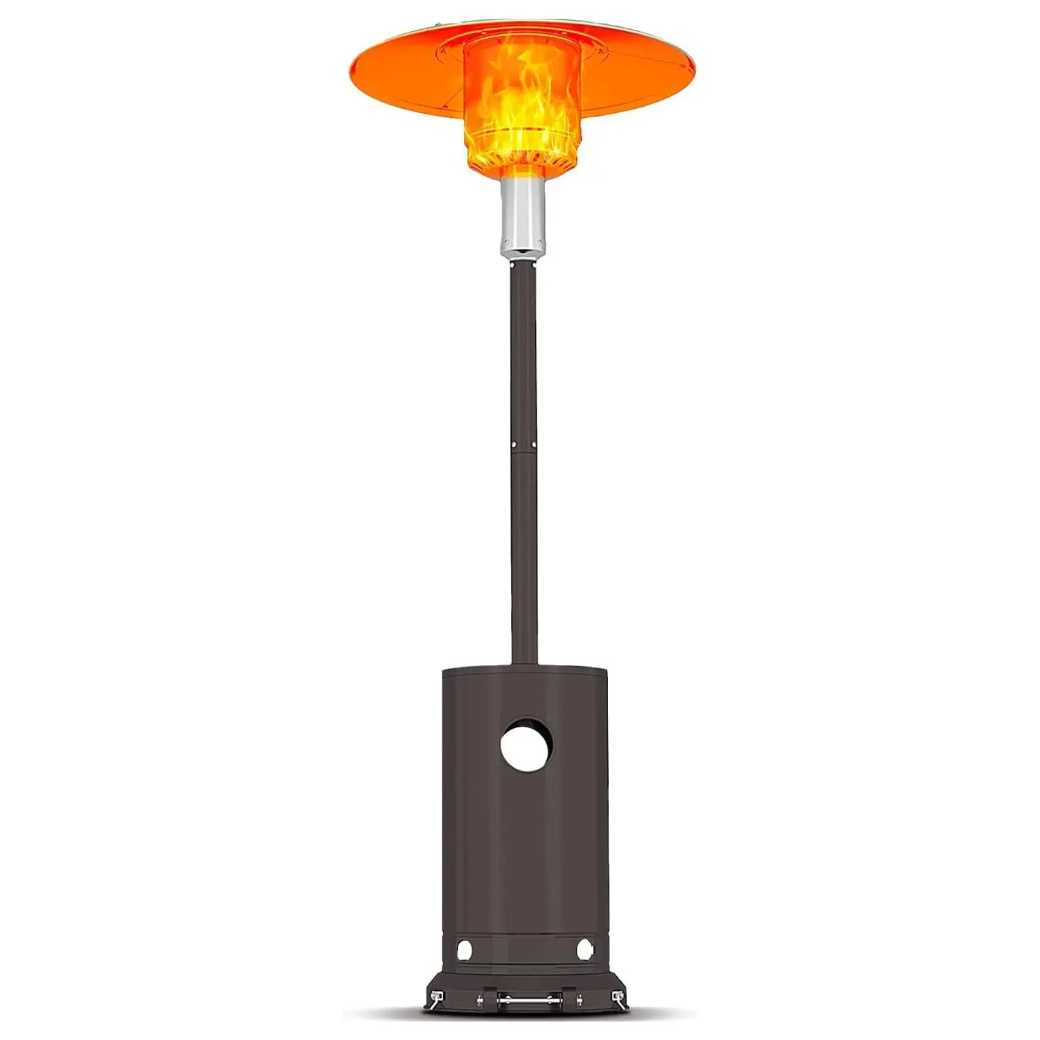 GARVEE 48,000 BTU Portable Patio Heater - 87-Inch Tall (87 Inches), 8-10 Hrs Runtime, Anti-Tilt Safety Devices, Cover, Wheels, Bronze/Gray Finishes, Ideal for Patios/Backyards, Outdoor Spaces Like Patios, Backyards, And Balconies, Protects In Bad Weather