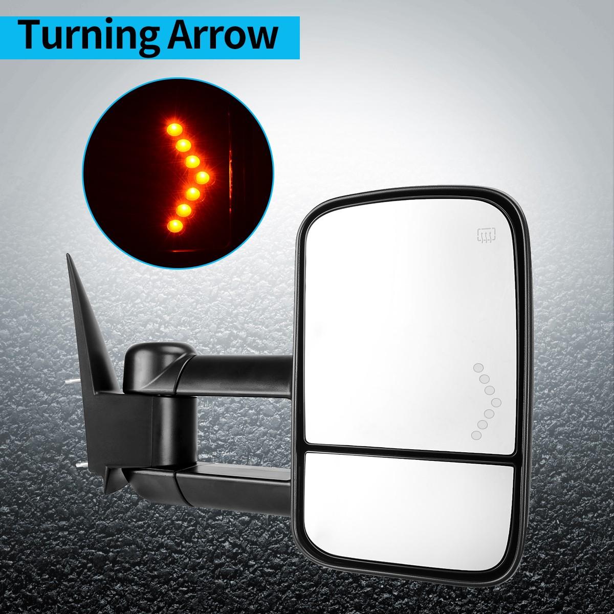 YITAMOTOR Pair Power Heated Tow Mirror for 2003-2006 GMC Sierra Silverado 1500 2500HD 3500 - Heated for Improved Visibility