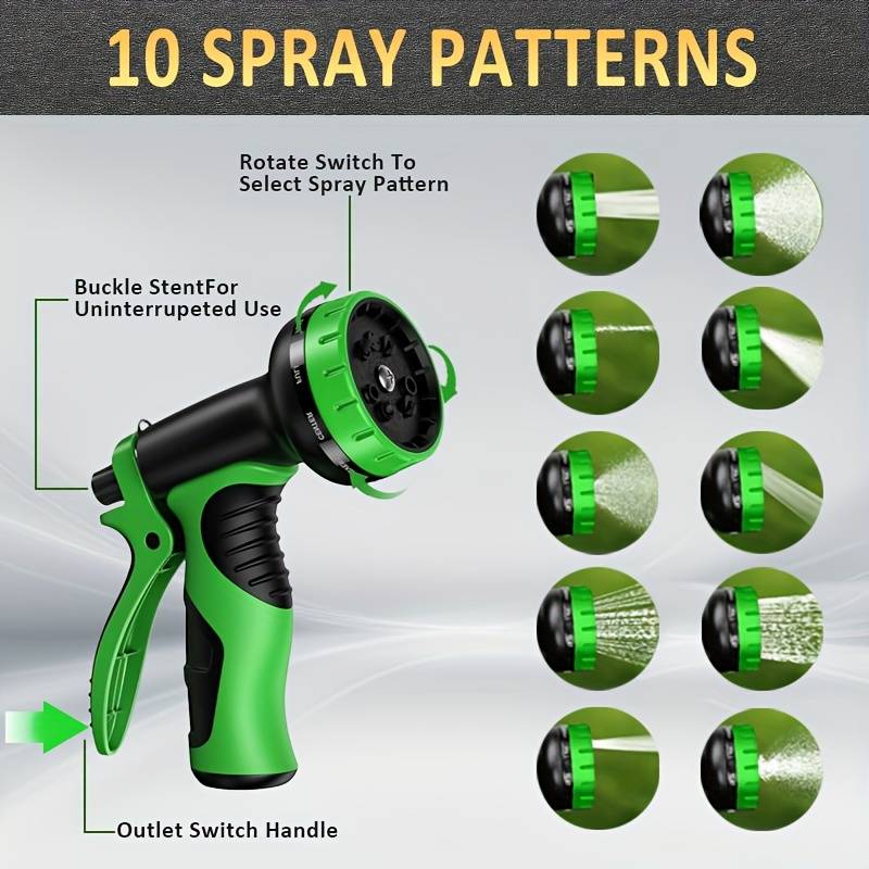 25/50/75/100FT Expandable Garden Hose, Water Pipe With 10-Function Nozzle, Additional Strength 2500D, Durable Flexible Water Pipe Without Kink, 3/4" Solid Fittings, Outdoor Tools 25/50/75/100FT Expandable Garden Hose, Water Pipe With 10-Function Nozzle, Additional Strength 2500D, Durable Flexible Water Pipe Without Kink, 3/4" Solid Fittings, Outdoor Tools