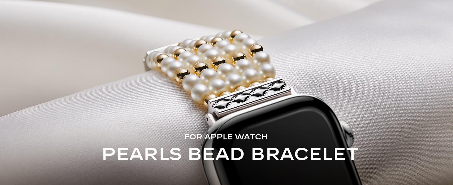 MISSAIR Luxury Bands Bohemian Style Pearl and Beaded Compatible with Apple Watch Series 10-1 SE Ultra, Adjustable Strap Durable Wearable Accessories