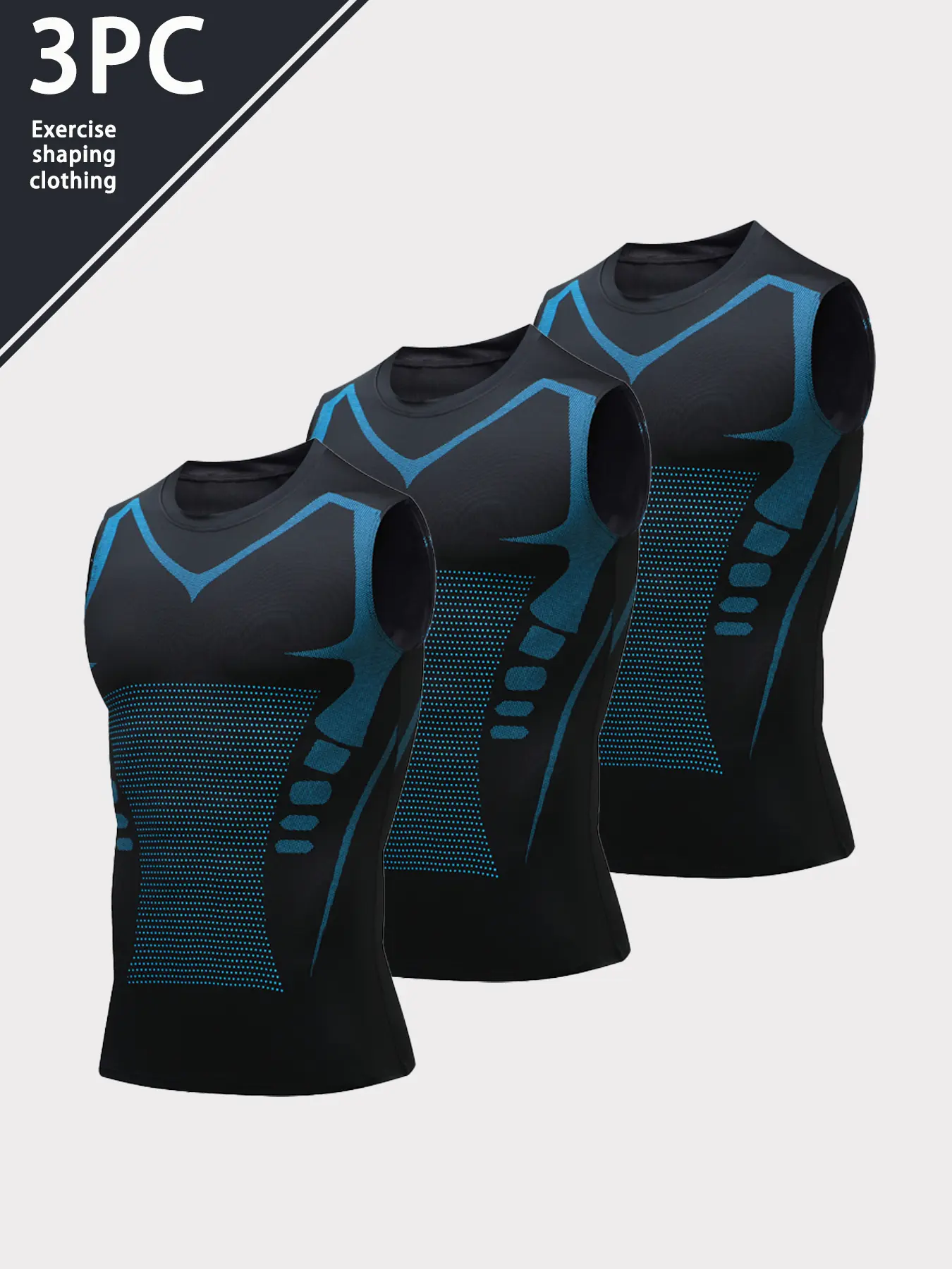 Men's Compression Shirts 3-Pack, Sleeveless Athletic Sports Vest, Snug Fit Workout Vest for Training, Sleeveless Activewear, Training Vest