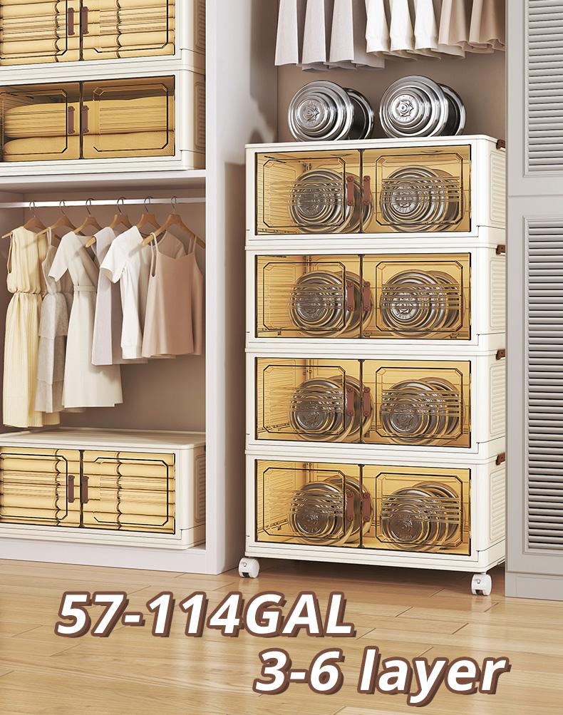 SPACIFY HOME Foldable Storage Bins 76QT with Lid, Magnetic Doors & Lockable Wheels, Stackable storage Boxes for Living Room, Office, Kitchen, Dorm SPACIFY HOME Foldable Storage Bins 76QT with Lid, Magnetic Doors & Lockable Wheels, Stackable storage Boxes for Living Room, Office, Kitchen, Dorm