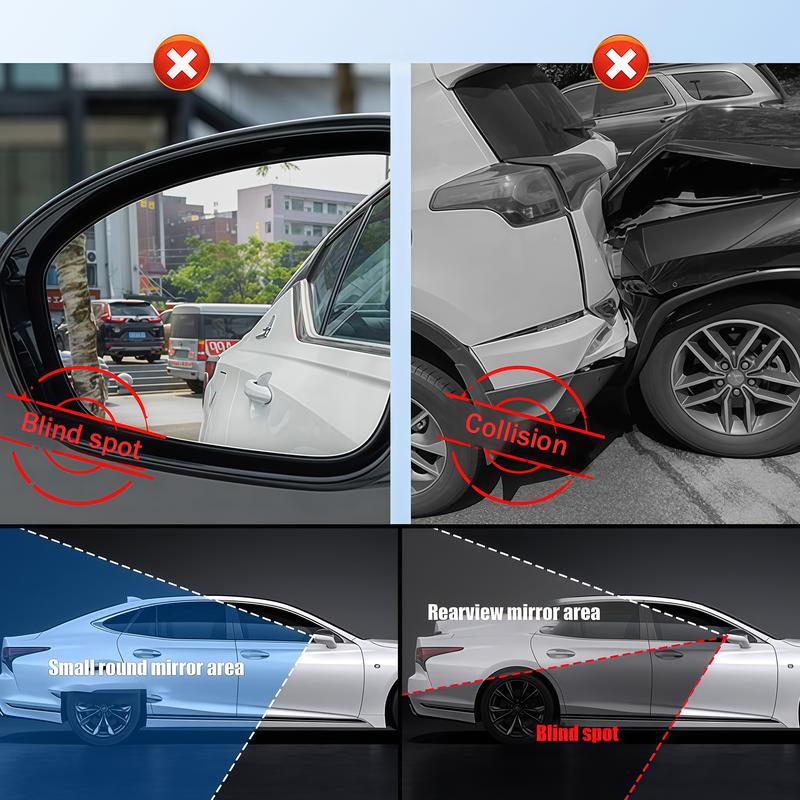 LMMAKE Universal Blind Spot Mirror 360° Adjustable Convex Design with 180° Wide-Angle Visibility Suction Cup Mount Waterproof Anti-Fog High-Strength Materials Ergonomic Easy Installation