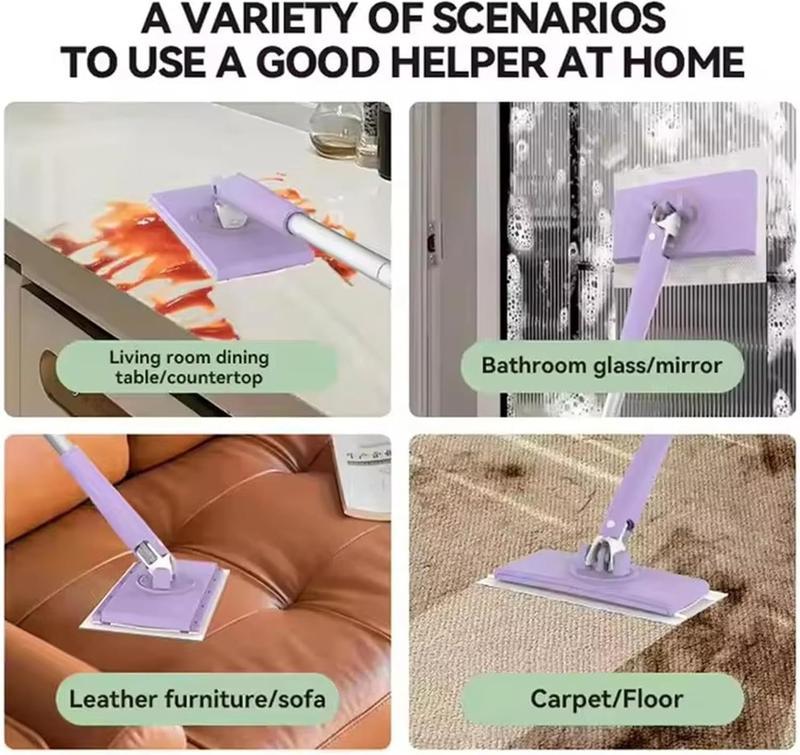 Portable Self-Squeeze Mop Set, Flat Mops, Reusable Cleaning Tool for Hard Floors, Compact Bathroom & Home Maintenance Accessory