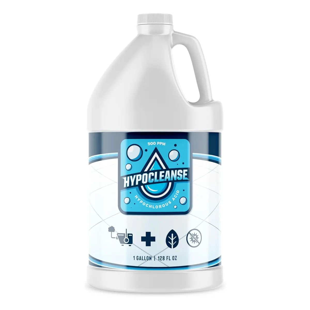 High Purity HOCl Hypochlorous Acid (500 PPM, 1 Gal) Electrolysis Non-Toxic Home Cleaner - Lab-Dental-Medical Grade, Vegan Facial Cleanser, Multi-Surface Kitchen Use, Made in USA, No Alcohol/Bleach/Harsh Additives
