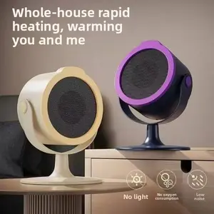 Compact Desktop Space Heater 220V Beige & Gray  Overheat & Tilt Protection for Office Dormitory Use Clearance Special Plug-in Electric Heater portable mini stove