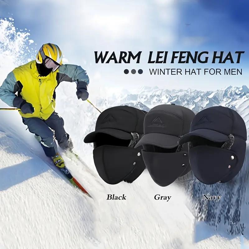 [live]Trapper Hat Style Mask Winter Warm Pilot Style Fur Ear Mask Ski Hunting Windproof Hat for Cold Weather Activities rapper Hat Mask with After-Sales Protection