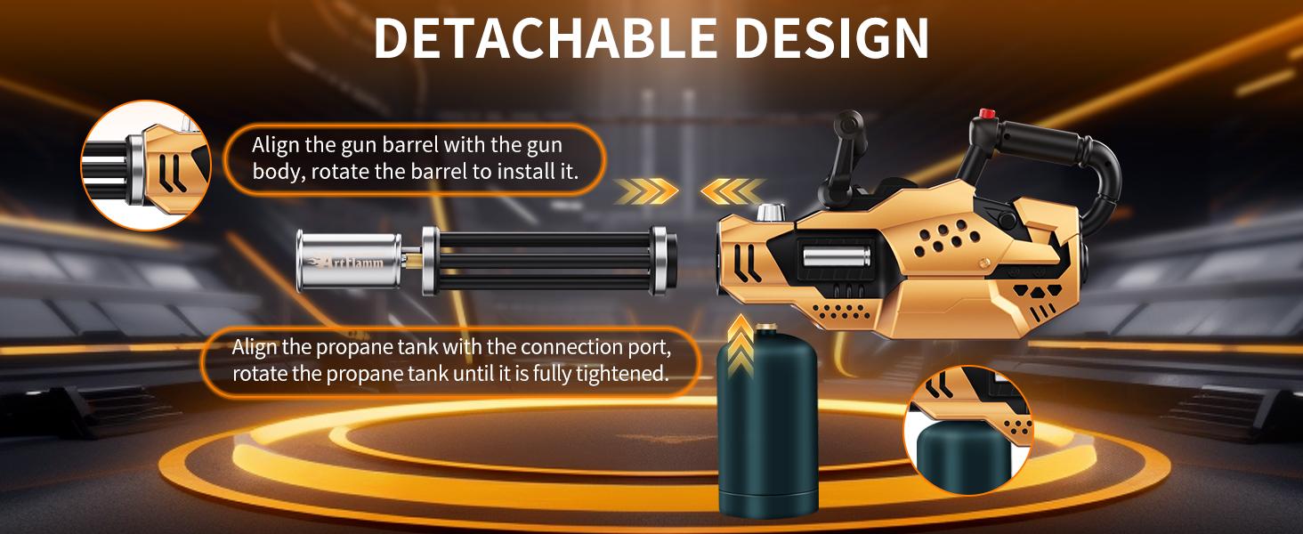【FathersDayGift】ARTFLAMM Powerful Propane Torch , Kitchen Blow Torch Gun with Adjustable Flame, Detachable Cooking Torch for Searing Steak, Camping, BBQ, Welding (Tank Not Included) fathersdaygift