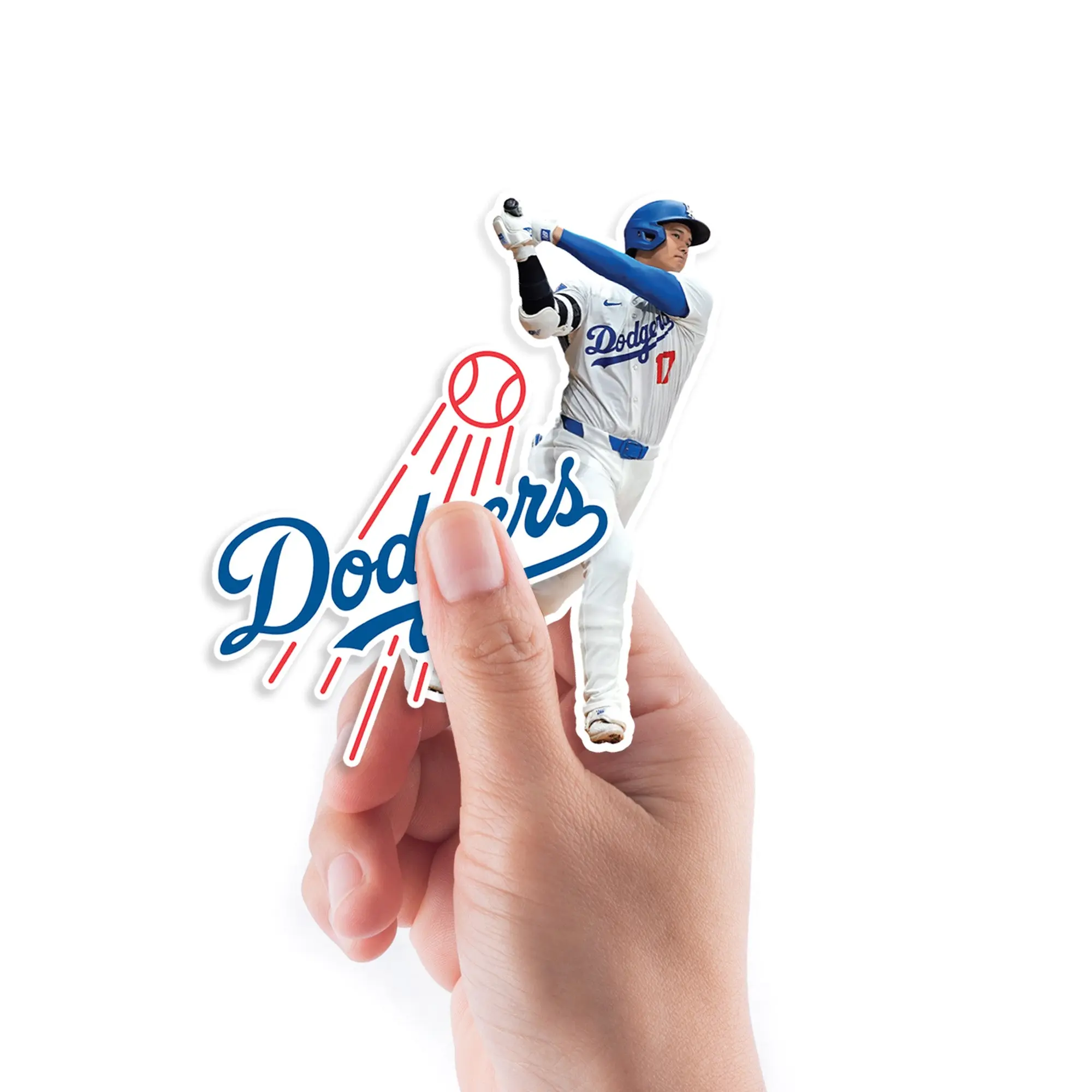 Official MLB Los Angeles Dodgers Shohei Ohtani Reusable Durable Vinyl Decal Stickers - 5 Mixed Sizes Adhesive Stickers, Reuse With No Trace, Decal Sticker, Athlete Wall Stickers & Murals
