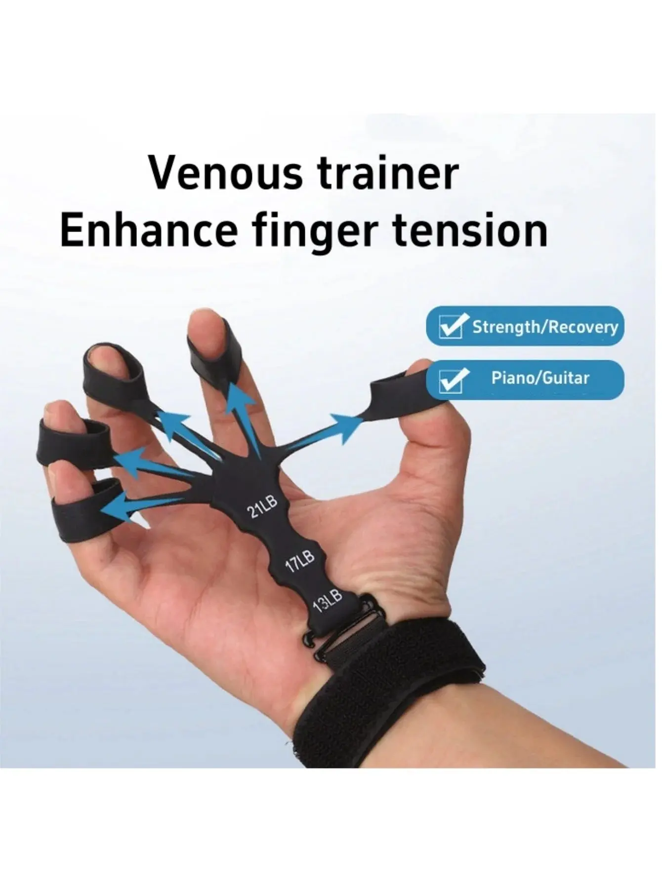 1pcs Silicone Gripster Grip Strengthener Finger Stretcher Hand Grip Trainer Gym Fitness Training And Exercise Hand Strengthene