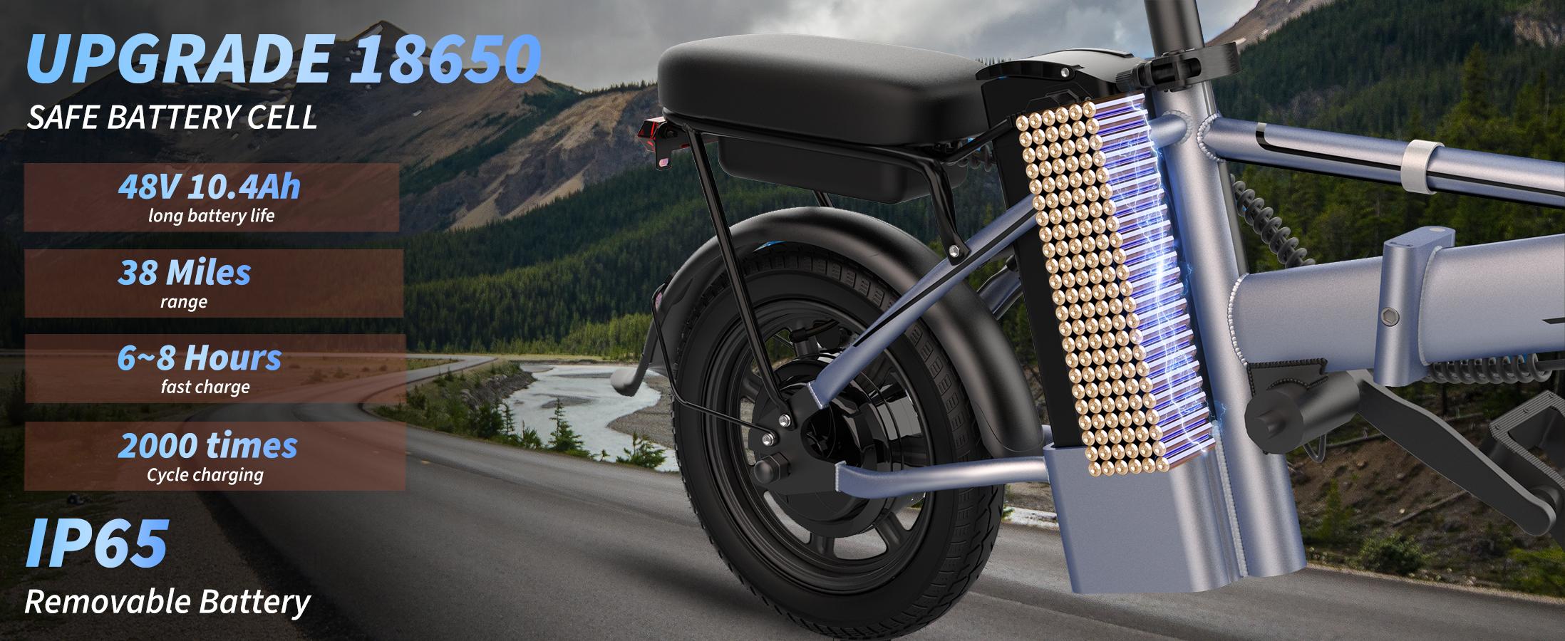 US 2025 Electric Bike for Adults 48V 10.4/15.6 Ah Folding Electric Bike 35/55 Mile Range 750W Peak Motor Up to 22 MPH, 14" 2 Seater Electric Bicycle with Multi-Shock Absorption, E-Bikes for Commute, Smart APP US 2025 Electric Bike for Adults 48V 10.4/15.6 Ah Folding Electric Bike 35/55 Mile Range 750W Peak Motor Up to 22 MPH, 14" 2 Seater Electric Bicycle with Multi-Shock Absorption, E-Bikes for Commute, Smart APP