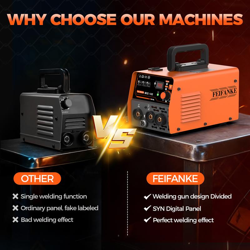 [2026 NEW ]FEIFANKE 145Amini  Welder machine with 110V, 3-in-1 MIG/ARC/Lift TIG mig welder ,IGBT Inverter synergic control ARC /MMA Welding Machine, protable LED Digtital Display Gasless Welder ,For Repair Work ＆DIY