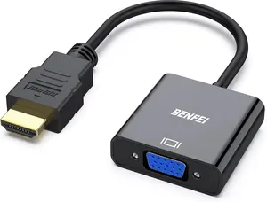 BENFEI HDMI to VGA, Gold-Plated Adapter (Male to Female) for Computer, Desktop, Laptop, PC, Monitor, Projector, HDTV, Chromebook, Raspberry Pi, Roku, Xbox and More - Black