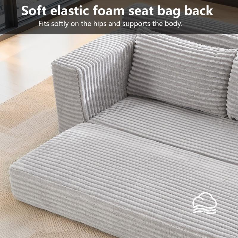 Boneless Cloud Sofa: 2-in-1 Convertible Loveseat with Memory Foam, Corduroy Couch in a Box, No Assembly Small Sofa for Living Room & Apartments