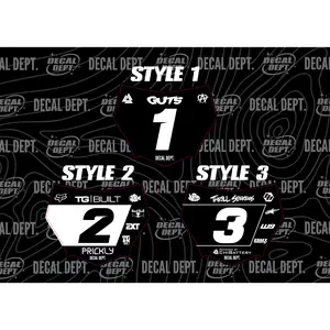 Pre-designed Motocutz Plate Decals - ADD NUMBER TO ORDER NOTE!