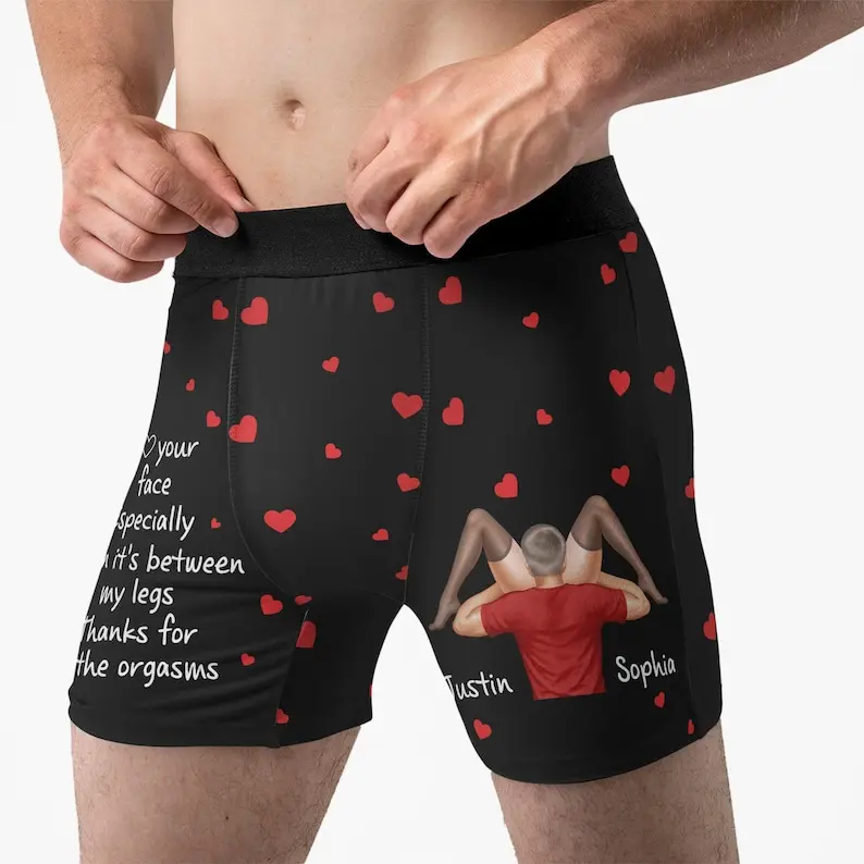 I Love Your Face – Personalized Mens Boxer Briefs, Funny Valentine & Anniversary Gift for Him