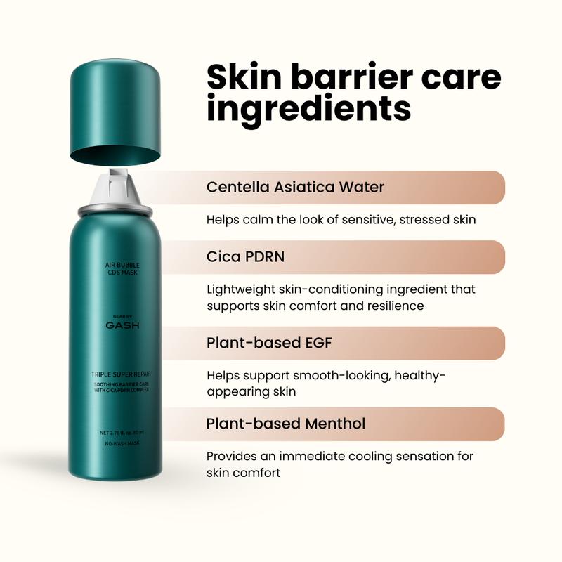 Gear By Gash Triple Super Repair Calming & Barrier Support Spray Mask Ultra-concentrated Instant Absorption Formula Fast-absorbing Lightweight Texture