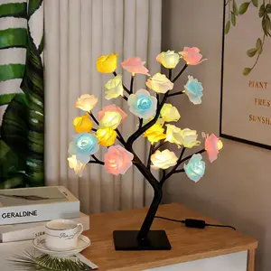 Colorful LED Artificial Rose Tree Lights, USB Powered, Creates a Romantic Ambiance, Perfect for Bedroom and Living Room Decor, Valentine's Day Surprise Gift, Ideal for Bedroom Decor, Weddings, Parties, Gifts, Birthdays, and Holiday Home Decor