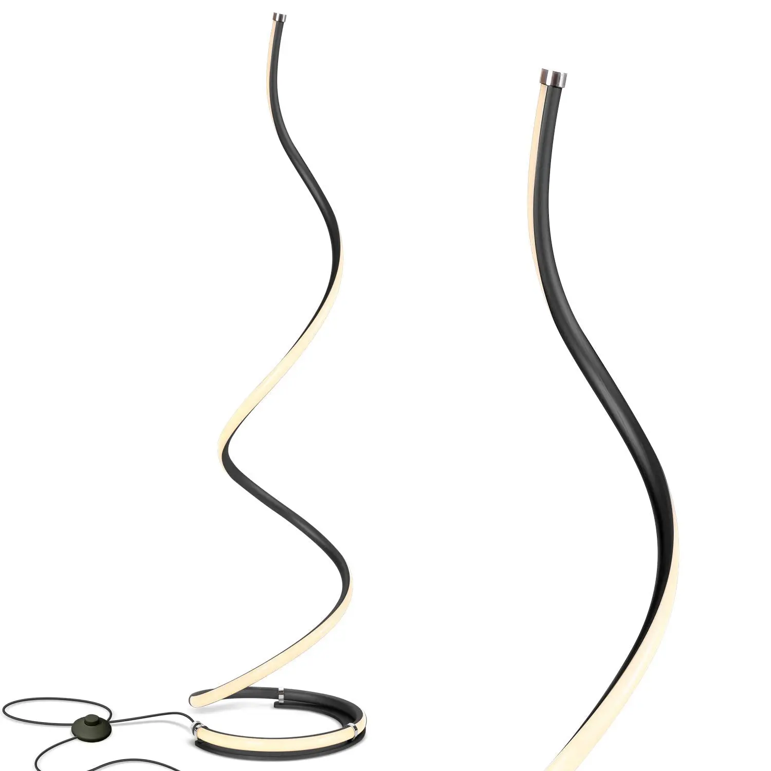 Brightech Allure 32-in Dimmable Warm White LED Spiral Lamp - Modern Curved Pole Light, Floor Standing/End Table Design - Led Lights for Bedroom, Living Room Use with Built-in Dimmer Switch, Led Desk Lamp