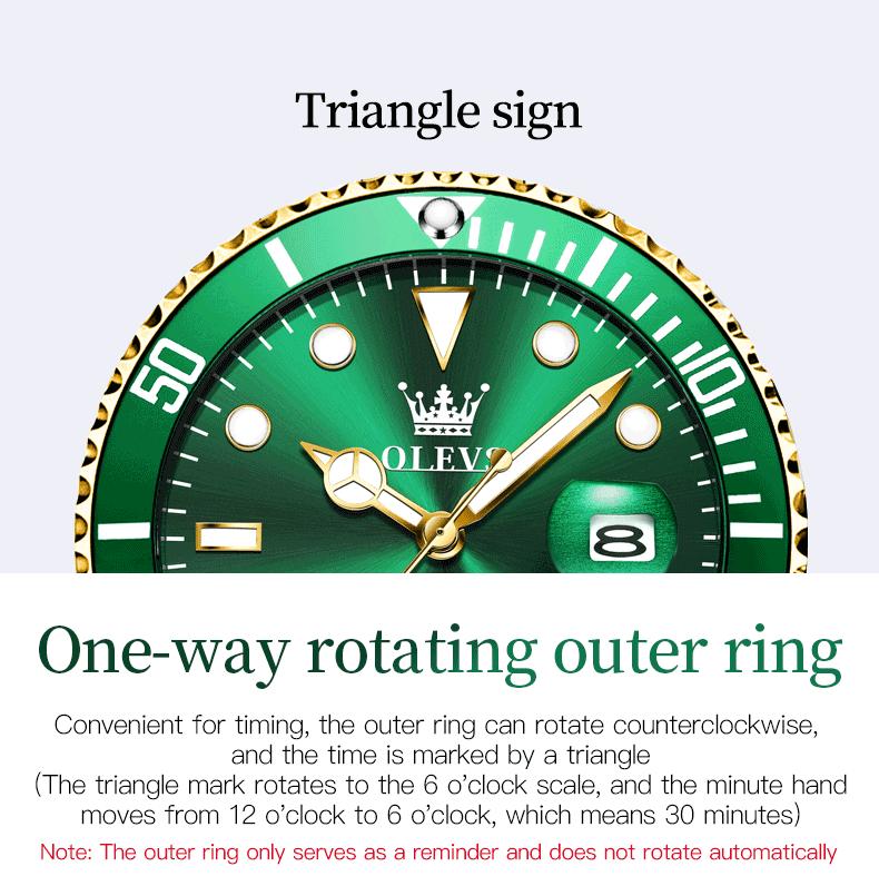 OLEVS Men's Classic Luxury Business Watch with Big Face Multifunction Stainless Steel Wristwatch Water Resistant